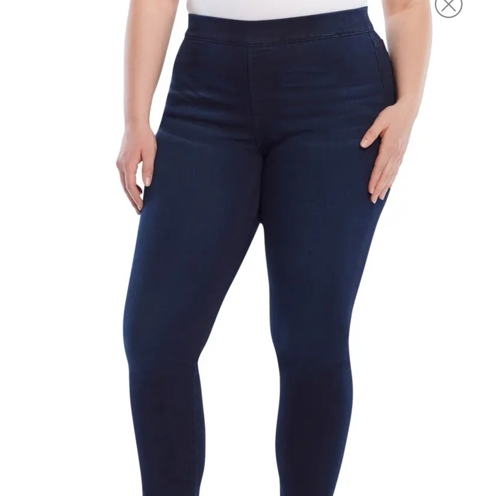 JEN7 by 7 For All Mankind Dark Wash Pull-on Stretch Jeggings Denim Skinny Jeans